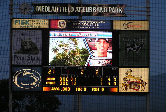 Scoreboard at Lubrano Park